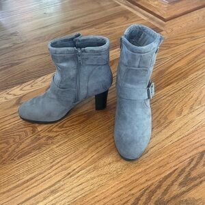 Gray Suede Ankle Boots